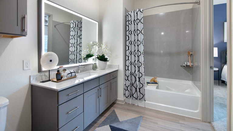 Spacious secondary bathroom with large vanity