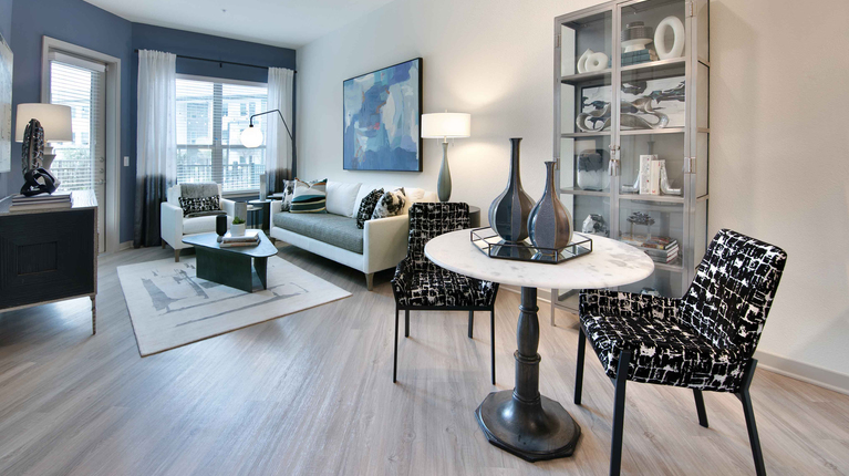 Open concept dining area and living room
