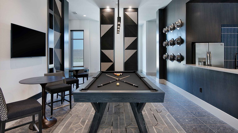 Entertainment lounge with billiards and games