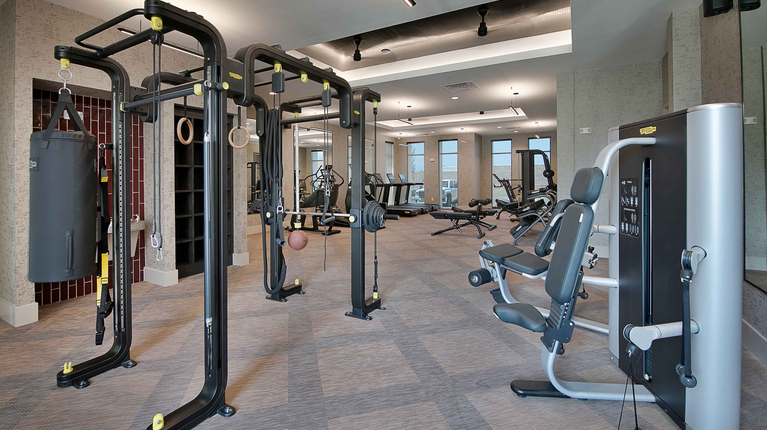 Expansive fitness and yoga studio
