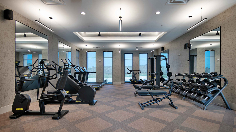 Expansive fitness and yoga studio
