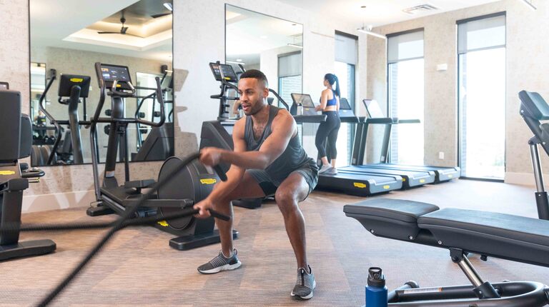 Fitness center with cardio and strength equipment