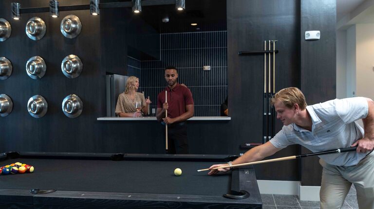 Entertainment lounge with billiards