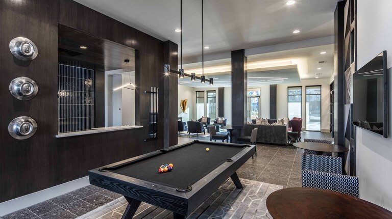 Entertainment lounge with billiards and games