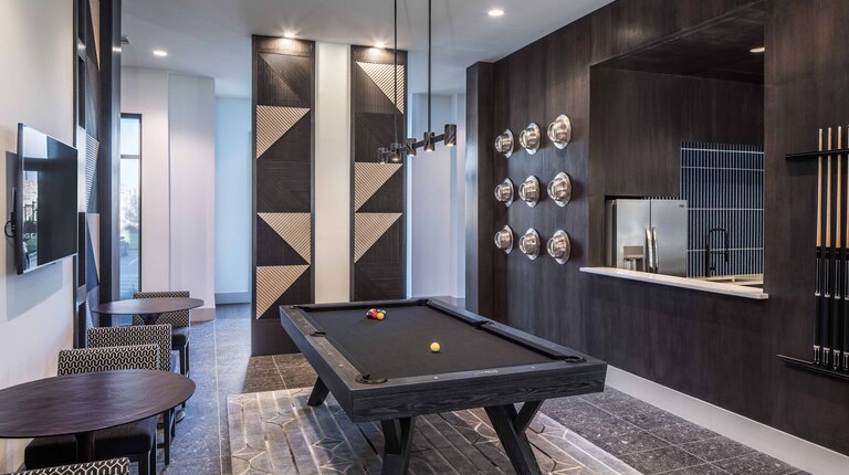 Entertainment lounge with billiards and gaming