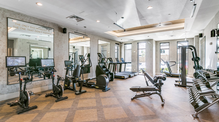 Fitness center with strength and cardio equipment