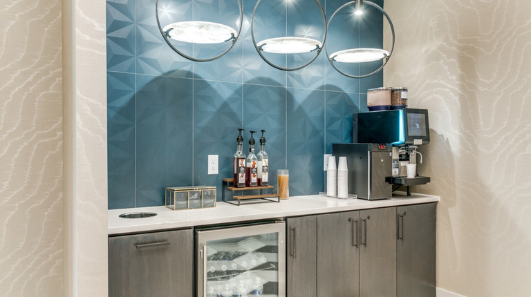 Resident lounge with gourmet coffee bar