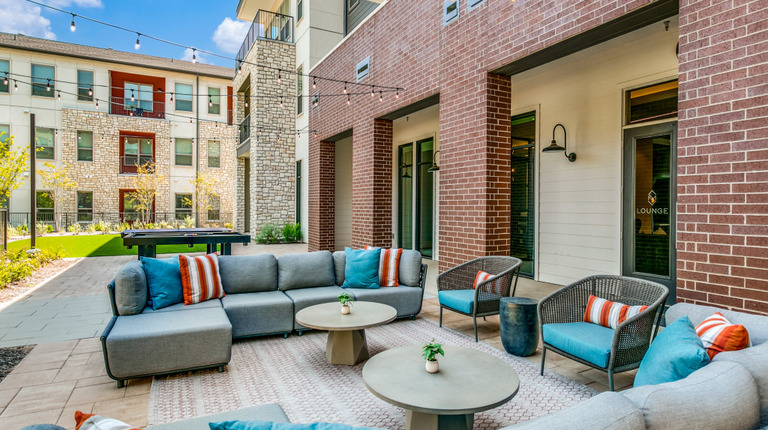 Cozy outdoor lounge area